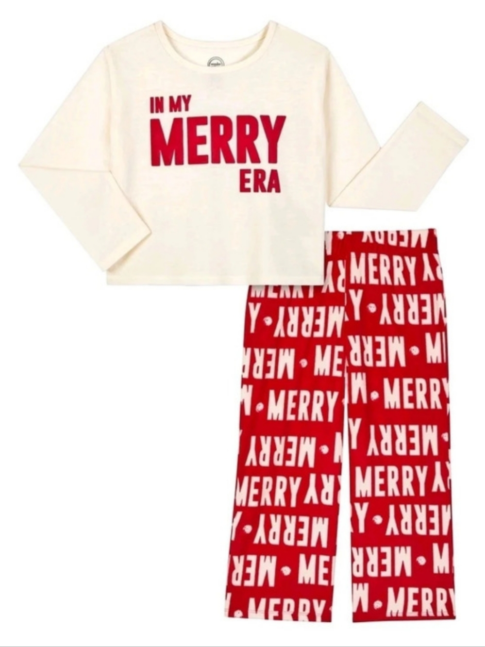 New Wonder Nation Girls Holiday Long Sleeve Fleece Pajama Set L